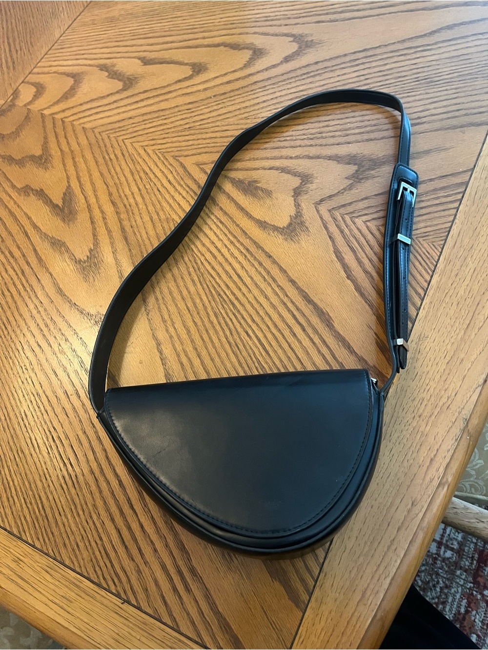 Zara Classic Black Semi-Circle Crossbody Bag